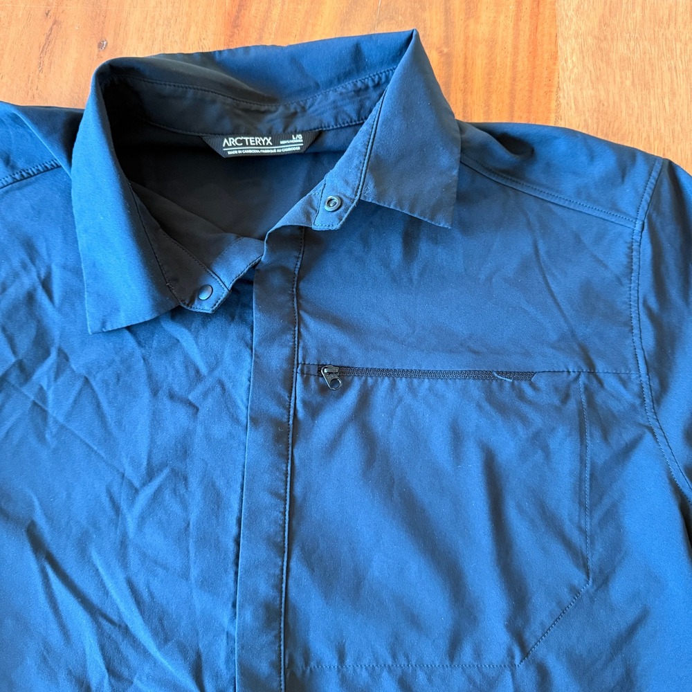 Arc'teryx Men's Black Long Sleeve Snap Shirt Size L - Picture 2 of 7